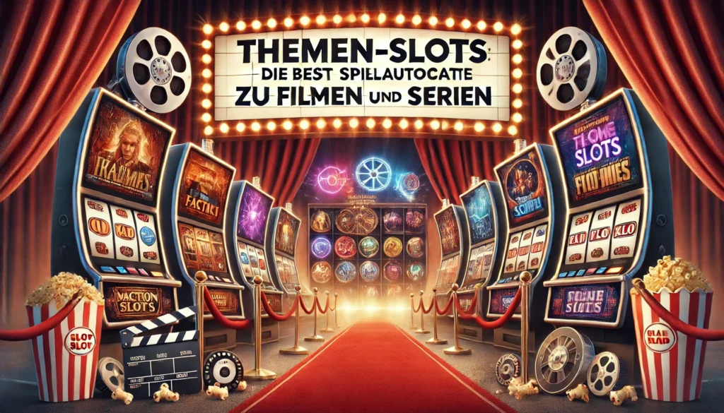 DALLE 20250327 124223 A cinematic and engaging 169 banner image for a blog post titled ThemenSlots Die besten Spielautomaten zu Filmen und Serien Theme slots The bes SlotPalast